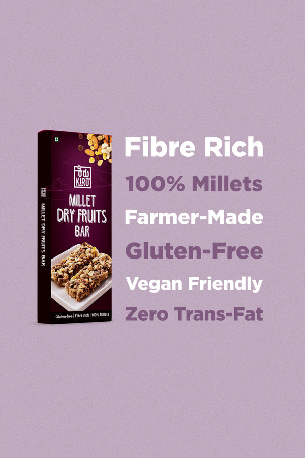 Millet Dry Fruits Bar | Energy Bar - Kiru (30 bars)