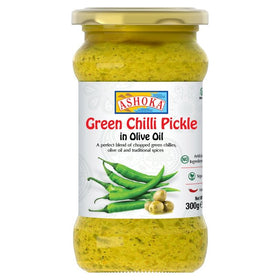 Ashoka Green Chili Pickle in Olive Oil 300 grams