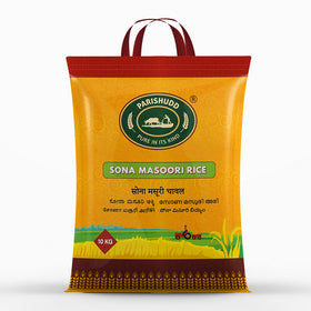 Sona Masoori Rice (Single Polish / Brown) - 10 Kgs - PARISHUDD